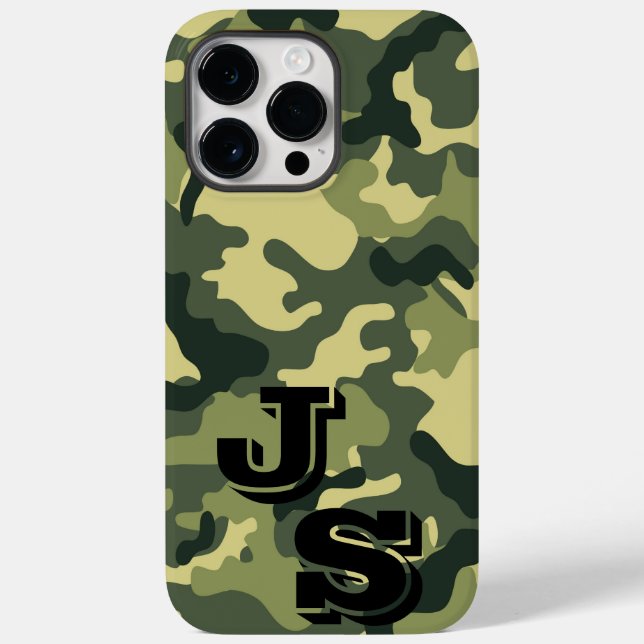 Camouflage vert de l'armée iPhone 14 Pro Max Coque (Verso)