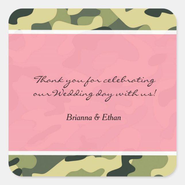 Camouflage vert & Stickers rose (Devant)