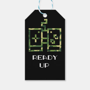 Camouflage Video Game Controller Ready Up Gamer Gift Tags