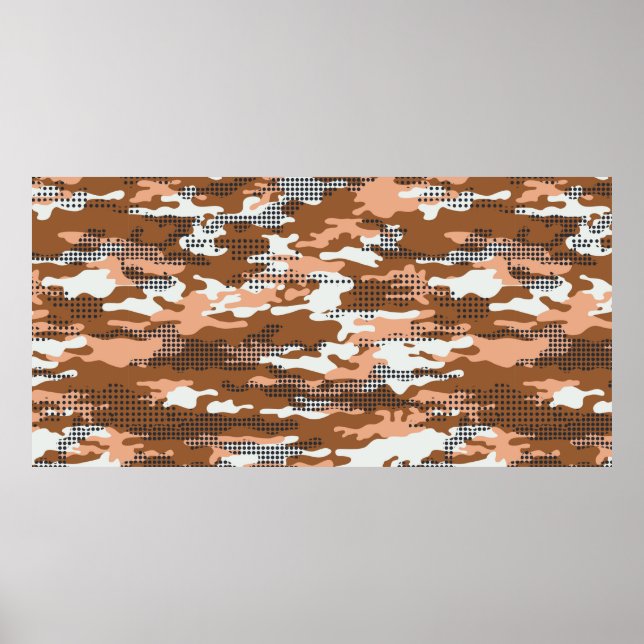Camouflage wallpaper with polka dots abstract seam poster (Front)