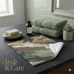 Camouflage Wash Cloth Everyday Bathroom Essential