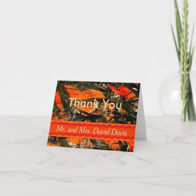 Camouflage Wedding Thank You Card (Front)