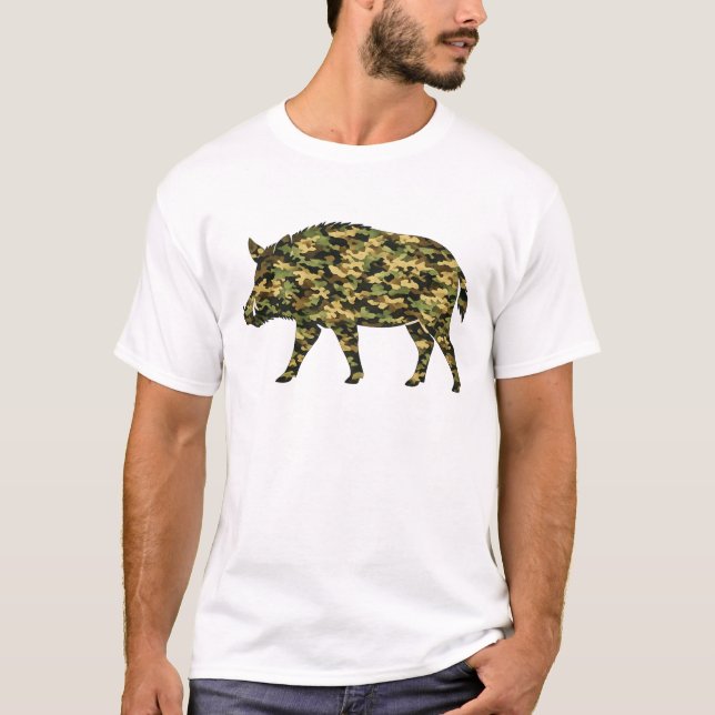 Camouflage Wild Boar T-Shirt (Front)