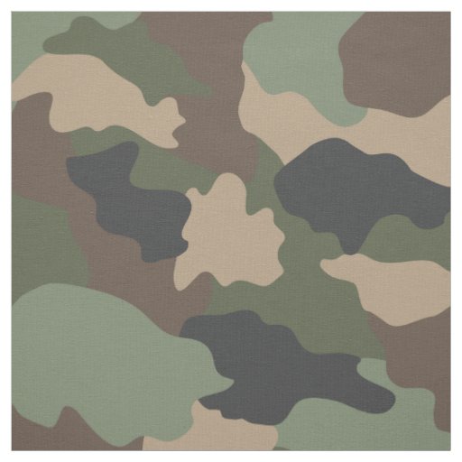 Camouflage Woodland Camo Khaki Green Tan Black Fabric