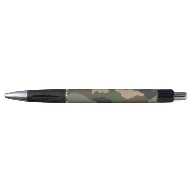 Camouflage Woodland Camo Military Khaki Tan Black Pen (Front)