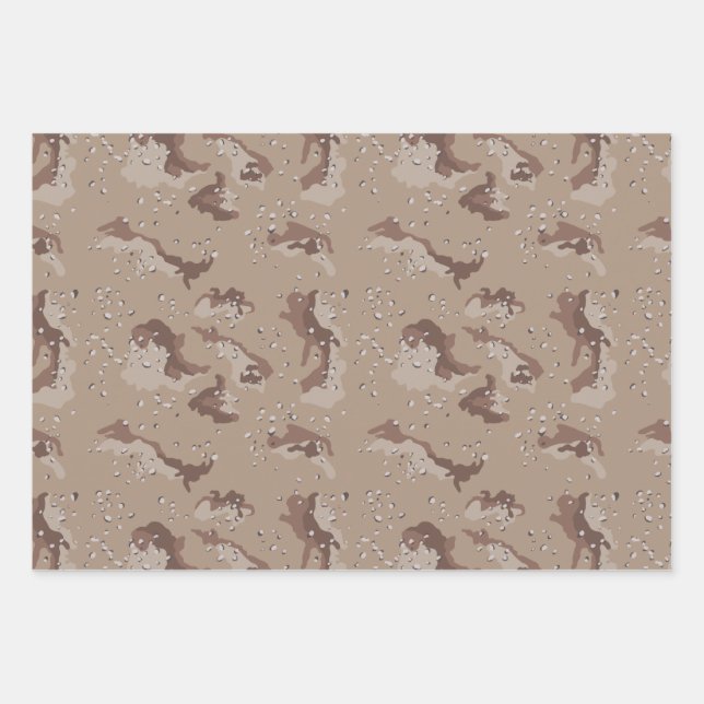 Camouflage wrapping paper, Desert Camouflage Paper Sheet (Front)