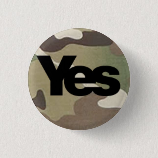Camouflage Yes Badge 1 Inch Round Button (Front)