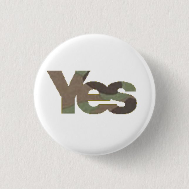 Camouflage Yes Badge #2 1 Inch Round Button (Front)