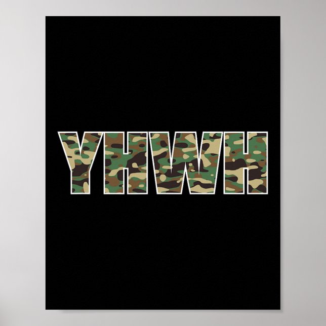 Camouflage Yhwh Yahweh Christian Camo Hunting  Poster (Front)
