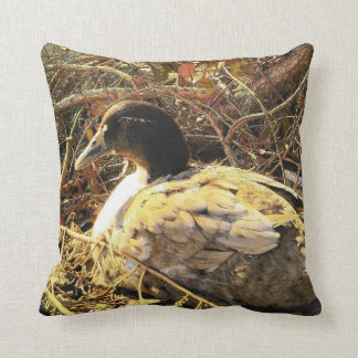 Camouflaged Duck Throw Pillow
