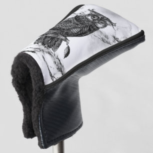 Camouflaged Owl on Marble Golf Head Cover