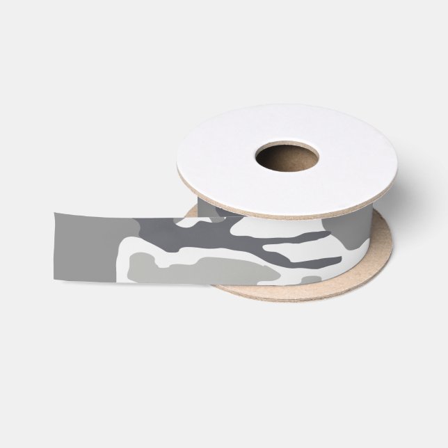 Camouflaged White and Grey military Satin Ribbon (Spool)