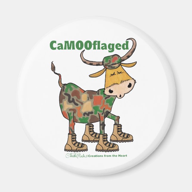 Camouflauge Bull Magnet (Front)
