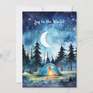 Camp Adventure Starry Pine Tree Christmas Holiday Card