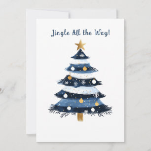 Camp Adventure Starry Pine Tree Christmas Holiday Card