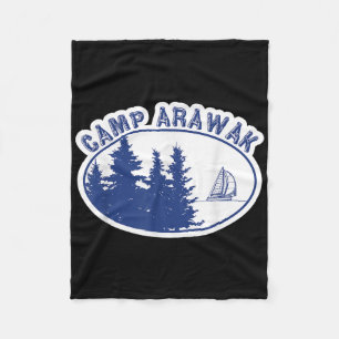 Camp Arawak Shirt Retro Summer Camp  Fleece Blanket