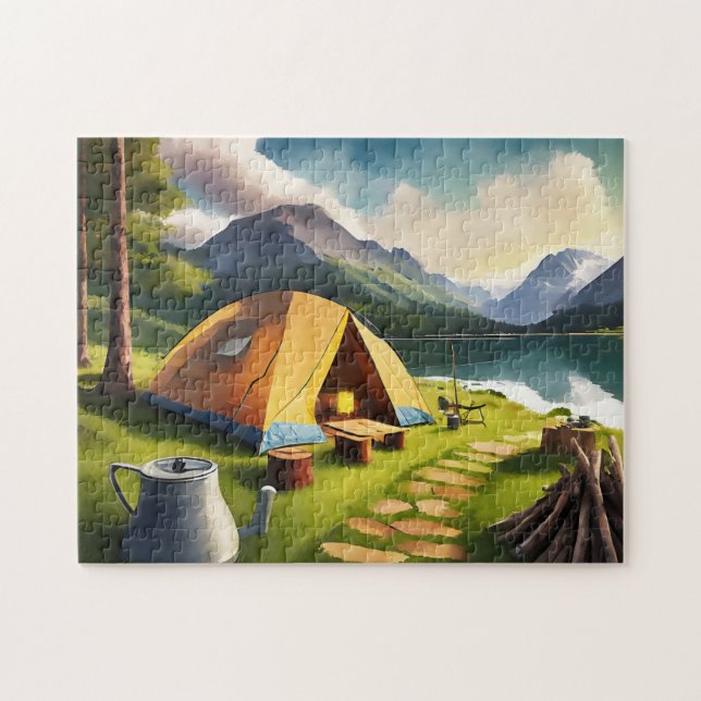 Camp Art Quiet Campsite 1 Photo Puzzles Internet (Horizontal)