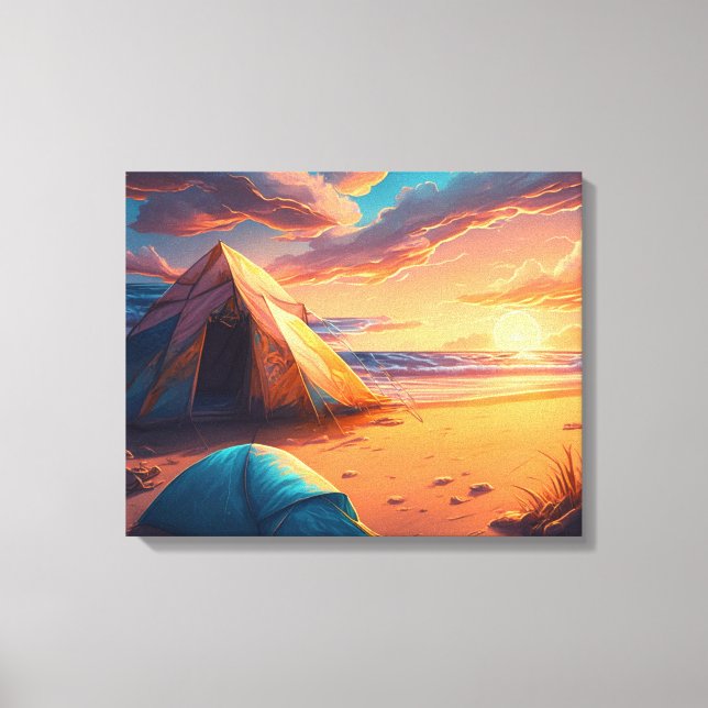 Camp at Sunrise Canvas Print (Front)