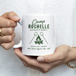 Camp Bach Bachelorette Coffee Mug<br><div class="desc">Cute camping bachelorette mug featuring a drawing of a campsite featuring a log fire,  and raosting marshmallows,  and a text template that is easy to personalize.</div>