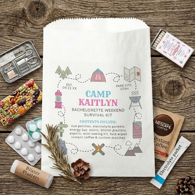Camp Bach Bachelorette Weekend Party Survival Kit Favour Bag (Creator Uploaded)