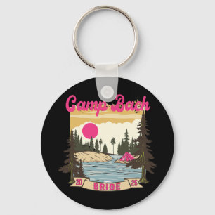 Camp Bach Bride Bridesmaid Retro Camping Bachelore Keychain