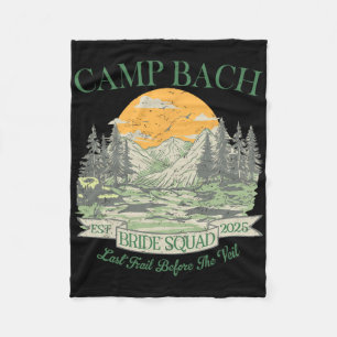 Camp Bach Bride Squad Retro Camping Bachelorette P Fleece Blanket