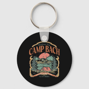 Camp Bach Vintage Team Bride Camping Bachelorette Keychain