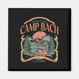 Camp Bach Vintage Team Bride Camping Bachelorette Magnet