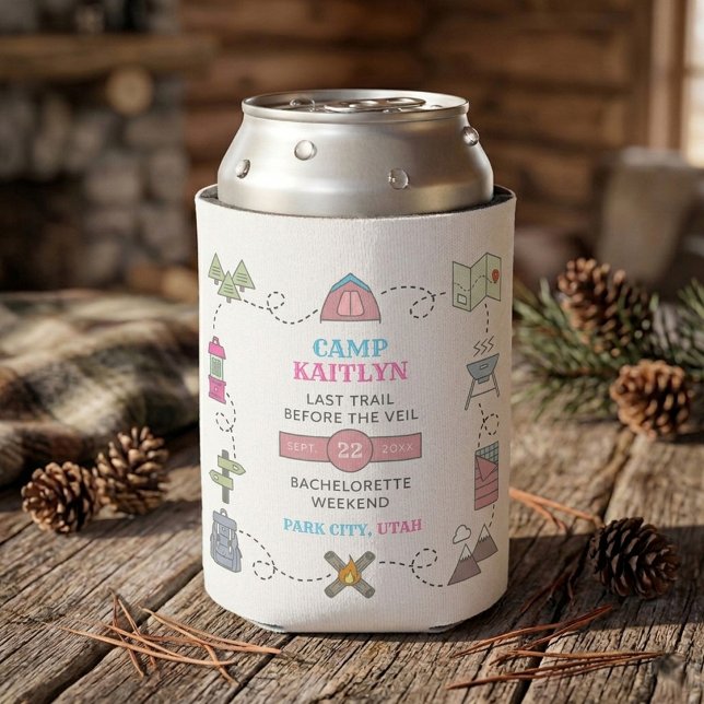 Camp Bach Wilderness Bachelorette Party Favour Can Cooler (Creator Uploaded)