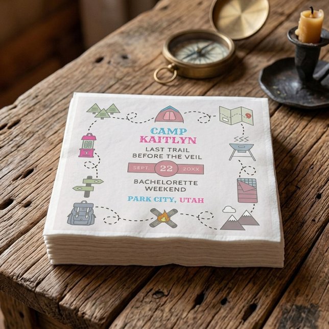 Camp Bach Wilderness Bachelorette Party Napkin (Creator Uploaded)
