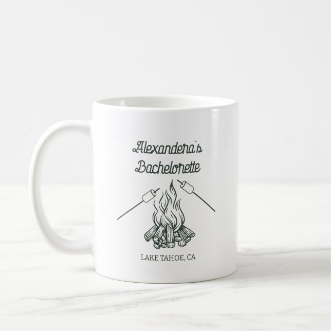 Camp Bachelorette Bridesmaid Gift Coffee Mug (Left)