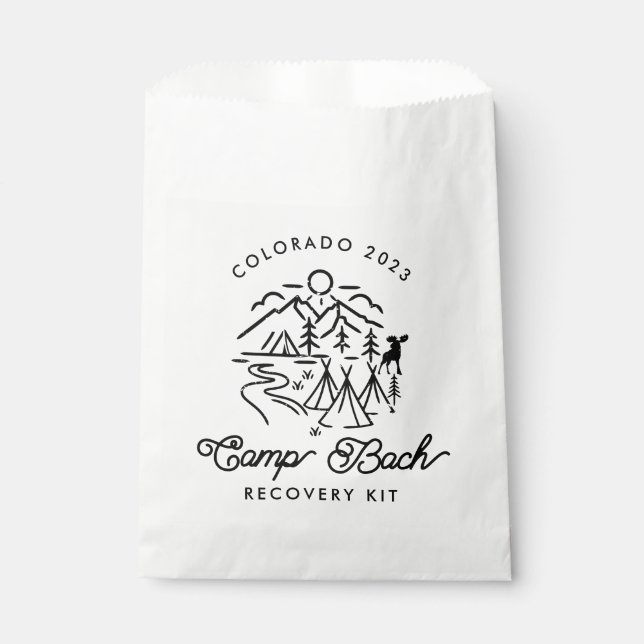 Camp Bachelorette Custom Recovery Kit Favour Bag (Front)