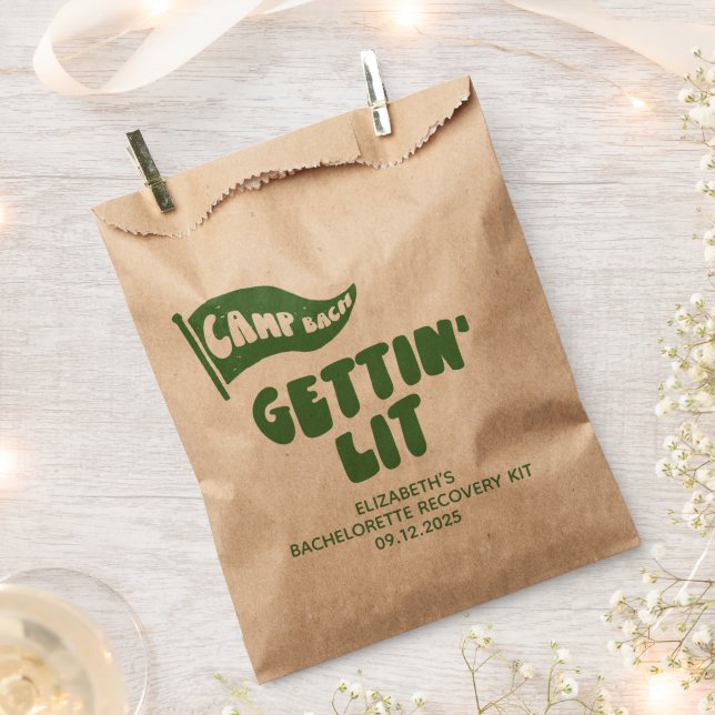 Camp Bachelorette Gettin' Lit Recovery Kit Favour Bag (Clipped)