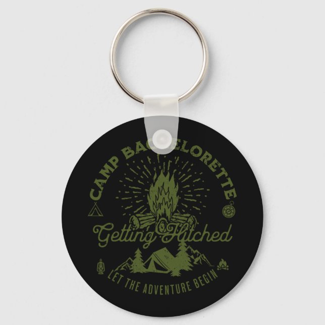 Camp Bachelorette Getting Lit Bride Party Favour D Keychain (Front)