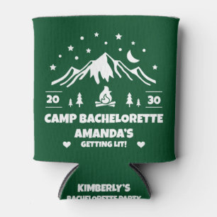 Camp Bachelorette   Green Bridesmaid Can Cooler
