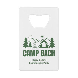 Camp Bachelorette Green Cooler Credit Card Bottle Opener