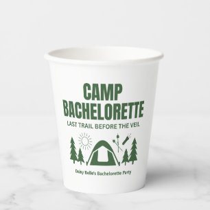 Camp Bachelorette Green Paper cup