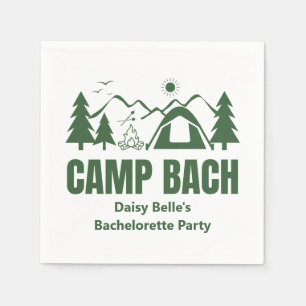 Camp Bachelorette Green Paper Napkin