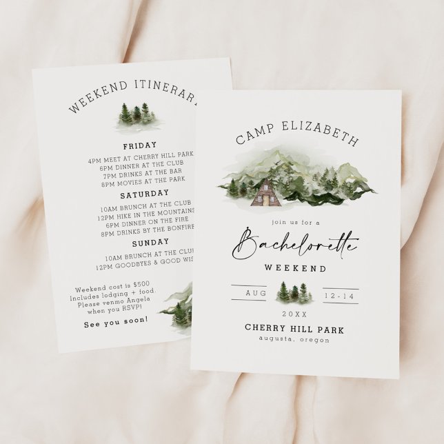 Camp Bachelorette In The Woods Weekend Invitation (Creator Uploaded)