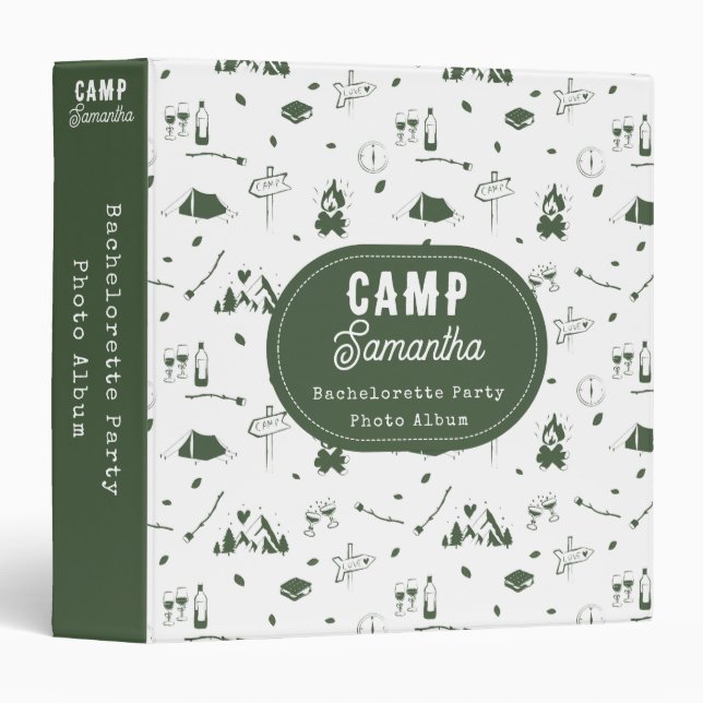 Camp Bachelorette Party Bach Weekend Photo Album Binder (Front/Spine)