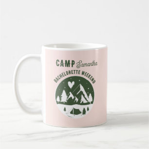 Camp Bachelorette Party Camping Bach Pink Coffee Mug