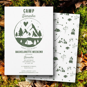 Camp Bachelorette Party Camping Bach Weekend Invitation