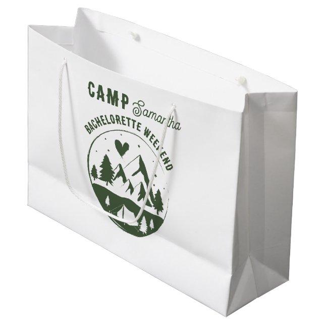 Camp Bachelorette Party Camping Bach Weekend  Large Gift Bag (Front Angled)