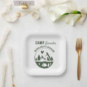 Camp Bachelorette Party Camping Bach Weekend Paper Plate