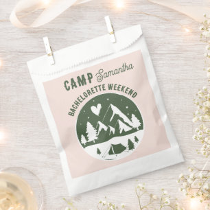 Camp Bachelorette Party Camping Bach Weekend Pink Favour Bag