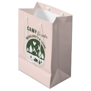 Camp Bachelorette Party Camping Bach Weekend Pink Medium Gift Bag