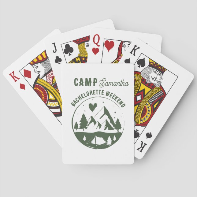 Camp Bachelorette Party Camping Bach Weekend Playing Cards (Back)