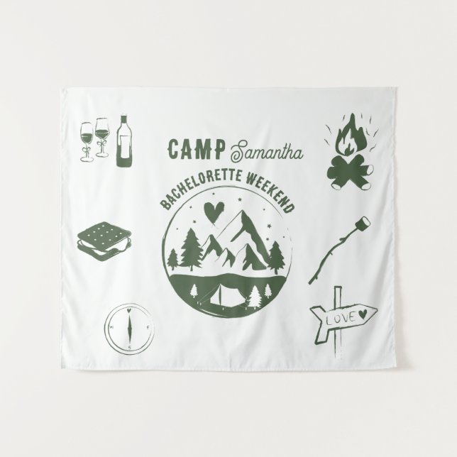 Camp Bachelorette Party Camping Bach Weekend Tapestry (Front (Horizontal))