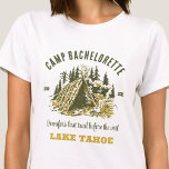 Camp Bachelorette Party Family Camping Trip Custom T-Shirt<br><div class="desc">Experience Adventure with Camp Bachelorette Party Custom T-Shirts! Gear up for an unforgettable bachelorette party that blends outdoor excitement with personalized style. This custom t-shirts is the perfect addition to your camp-themed celebration, adding a touch of elegance and individuality to your bach trip. Elevate your camping experience with our custom...</div>