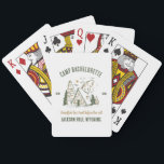 Camp Bachelorette Party Girls Camping Trip Custom Playing Cards<br><div class="desc">Experience Adventure with Camp Bachelorette Party Custom Gifts! Gear up for an unforgettable bachelorette party that blends outdoor excitement with personalized style. This custom merchandise is the perfect addition to your camp-themed celebration, adding a touch of elegance and individuality to your bach trip. Elevate your camping experience with this custom...</div>